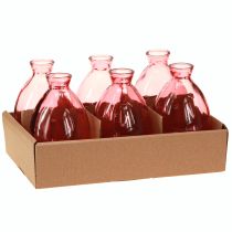 Artikel Minivasen Glas Rosa Ø7cm H12cm – 6er Set für Tischdekoration