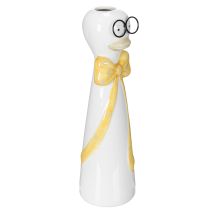 Artikel Keramikvase Entendesign Weiss Gelb 24cm Set 2 Stück