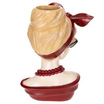 Artikel Kopfvase aus Polyresin Frauendesign mit Sonnenbrille und Perlenkette 30 cm