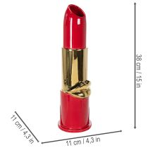 Artikel Deko-Vase Lippenstift-Design aus Keramik Rot und Gold 38 cm