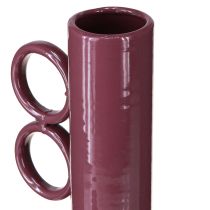 Artikel Vase Metall Kunstvolles Design mit Rundgriffen 25 cm Rot für Innenräume
