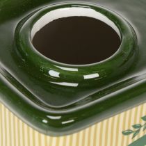 Artikel Keramik Vase im Olivenöl-Design 18 cm Grün für Trockenblumen Dekoration
