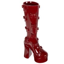 Artikel Dekovase Stiefel aus Polyresin mit Schleifen Bordeaux 37 cm