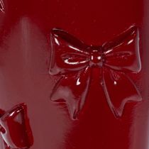 Artikel Dekovase Stiefel aus Polyresin mit Schleifen Bordeaux 37 cm