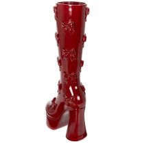 Artikel Dekovase Stiefel aus Polyresin mit Schleifen Bordeaux 37 cm