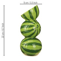 Artikel Keramikvase Wassermelone 22 cm für Trockenblumen und Sommerdekoration