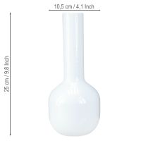 Artikel Metallvase Cremeweiss Ø10,5cm H25,5cm für Wohnraumdekoration