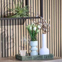 Artikel Moderne Deko Vase Metallvase Cremeweiß Ø10,5cm H25,5cm