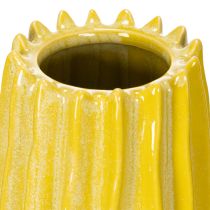 Artikel Keramikvase Gelb 33cm mit Gerilltem Muster für Wohnzimmerdekoration