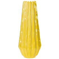 Artikel Keramikvase Gelb 33cm mit Gerilltem Muster für Wohnzimmerdekoration