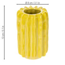 Artikel Kaktus Keramik Vase Gerillte Struktur Design für modernes Wohnen 13cm 4St