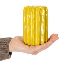 Artikel Kaktus-Keramikvase Gelb 13cm mit Gerillter Struktur im 4er-Set für Innendekoration