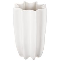 Artikel Weisse geriffelte Keramikvase 24cm für Trockenblumen
