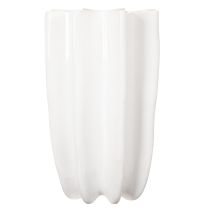 Artikel Weisse geriffelte Keramikvase 24cm für Trockenblumen