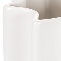 Artikel Weisse geriffelte Keramikvase 24cm für Trockenblumen
