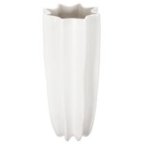 Artikel Geriffelte Blumenvase aus Keramik Weiss 38cm