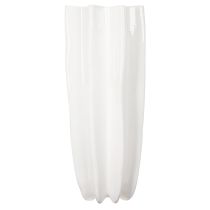 Artikel Geriffelte Blumenvase aus Keramik Weiss 38cm