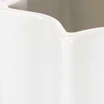 Artikel Geriffelte Blumenvase aus Keramik Weiss 38cm