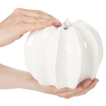 Artikel Kürbis-Dekovase Keramik glänzend weiss 19cm Herbstdekoration