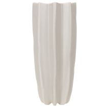 Artikel Hohe Keramikvase mit Rillenstruktur 38 cm mattgrau für Trockenblumen