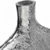 Artikel Deko Vase Metall Hammerschlag Blumenvase Silber 33x8x36cm