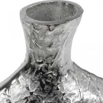 Artikel Deko Vase Metall gehämmert Blumenvase Silber 24x8x27cm für Innenbereich