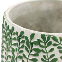 Florale Deko-Vase, Keramikgefäß, Tischdeko, Beton-Optik Ø15,5cm H21cm
