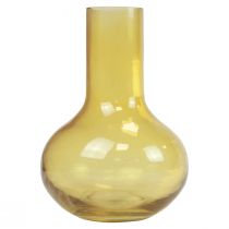 Vase Gelb Glasvase bauchig Blumenvase Glas Ø10,5cm H15cm