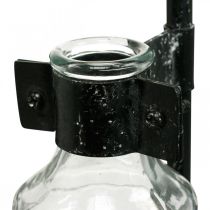 Artikel Dekoflasche Glas mit Metallständer Schwarz Ø13cm - Vase für Innen und Aussen