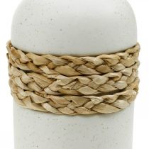 Artikel Blumenvase Keramik und Seegras Cremeweiss und Braun H22,5cm