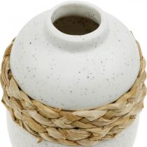 Artikel Keramikvase mit Seegrasband cremeweiss 17,5cm