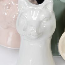 Artikel Keramikvasen Set mit Tiermotiven - Dekorative Figuren 13 cm Weiss Rosa Gelb