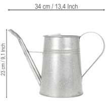 Artikel Verzinkte Gieskanne aus Metall, 1,7L, Höhe 23cm, Grau für Blumendekoration und Pflanzgefäss