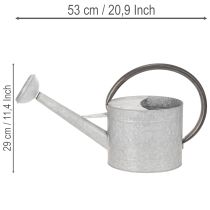 Artikel Metall Giesskanne Silbergrau L53cm H29cm für Gartendeko und Blumenarrangements
