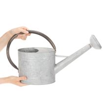 Artikel Metall Giesskanne Silbergrau L53cm H29cm für Gartendeko und Blumenarrangements