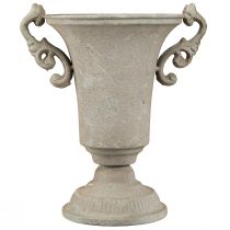 Artikel Vintage Antik Pokal Grau Metall Shabby Chic Dekoration H22,5cm