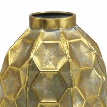 Artikel Vintage Vase Gold Blumenvase Vase Wabenoptik Ø22,5cm H31cm