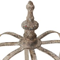 Artikel Vintage Windlicht Krone Metall mit Glas Grau Ø14cm H18,5cm