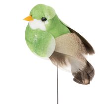 Artikel Dekovögel künstlich 5 cm mehrfarbig aus echten Federn, Set mit 18 Stück, für Frühjahrsdekoration