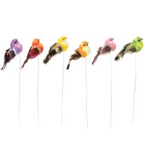 Artikel Künstliche Deko-Vögel mit Draht, Schaumstoff, Farbenvielfalt, 8 cm, 12 Stück, für kreative Dekorationen
