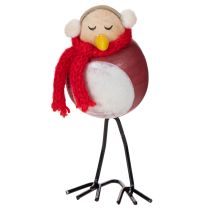 Artikel Deko-Vogel-Figuren Set Holz und Metall 11 cm Rot Weiss Schwarz Innenbereich 4 Stück