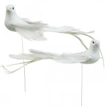 Artikel Weiße Tauben, Hochzeit, Deko-Tauben, Vögel am Draht H6cm 6St