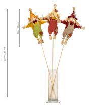 Artikel Dekofigur Vogelscheuche auf Stab 60 cm Stoff und Stroh bunt