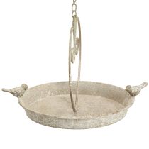 Artikel Vogeltränke aus Metall zum Hängen mit Herzmotiv Ø21,5 cm Antik-Look
