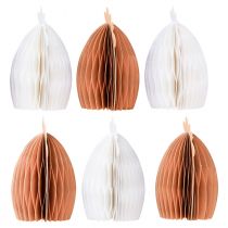 Artikel Wabenpapier Hühner Tischdeko 11×6,5×12 cm Weiss Orange 6 Stück für Ostern