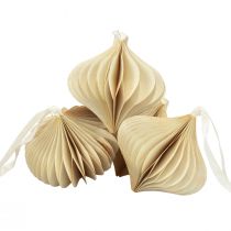Artikel Wabenbälle Zwiebel aus Papier Cremeweiss Gold Ø 8 cm 4 Stück