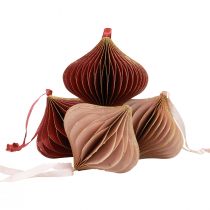 Artikel Wabenbälle aus Papier Zwiebel Rosa Weinrot Ø8cm 4 Stück