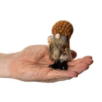 Artikel Set aus 3 Wichtel Figuren mit Bart und Mütze 10 cm aus Filz und Kunststoff für herbstliche Dekoration