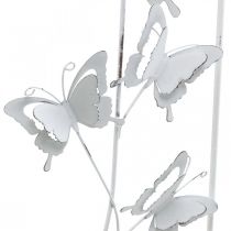 Artikel Schmetterlingsdeko zum Hängen, Frühling, Wandschmuck aus Metall, Shabby Chic Weiß, Silbern H47,5cm