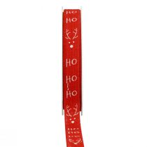 Geschenkband Weihnachten Weihnachtsband Hohoho Rot 15mm 20m